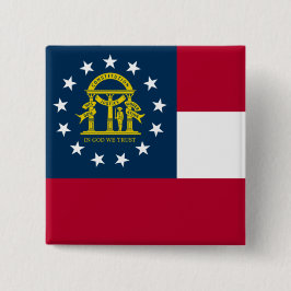 Bóton Quadrado 5.08cm Bandeira da Geórgia (Estado dos EUA)