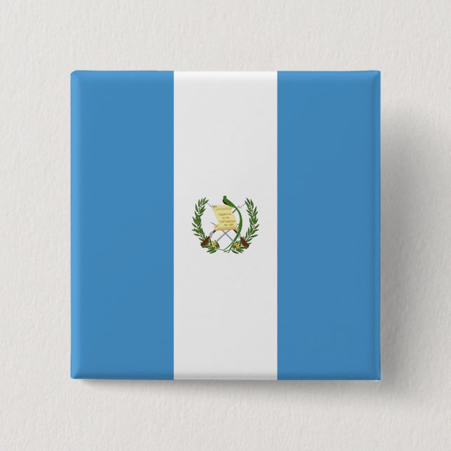 Bóton Quadrado 5.08cm Bandeira da Guatemala (Frente)