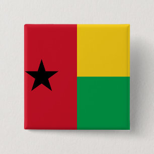 Bóton Quadrado 5.08cm Bandeira da Guiné-Bissau