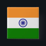 Bóton Quadrado 5.08cm Bandeira da Índia (Índia)<br><div class="desc">Produtos de Sinalizador Mundial Personalizáveis - Sinta-se livre para adicionar seu próprio texto.</div>