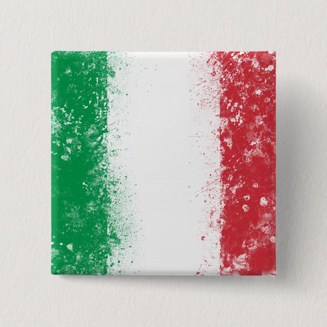 Bóton Quadrado 5.08cm Bandeira da Itália (Frente)