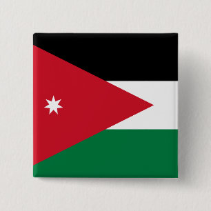 Bóton Quadrado 5.08cm Bandeira da Jordânia