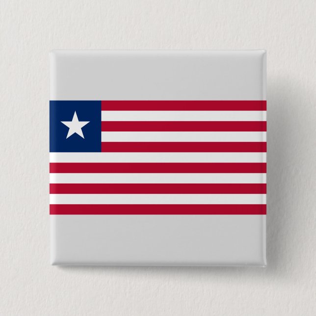 Bóton Quadrado 5.08cm Bandeira da Libéria (Libéria) (Frente)