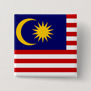 Bóton Quadrado 5.08cm Bandeira da Malásia