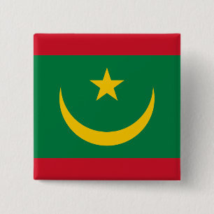 Bóton Quadrado 5.08cm Bandeira da Mauritânia