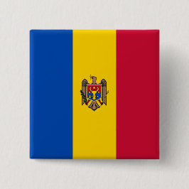 Bóton Quadrado 5.08cm Bandeira da Moldávia