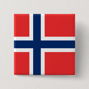 Bóton Quadrado 5.08cm Bandeira da Noruega