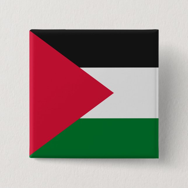 Bóton Quadrado 5.08cm Bandeira da Palestina (Frente)
