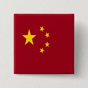 Bóton Quadrado 5.08cm Bandeira da República das Pessoasda China