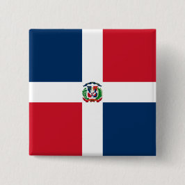 Bóton Quadrado 5.08cm Bandeira da República Dominicana