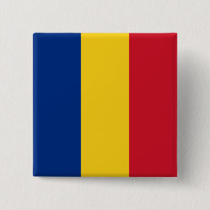 Bóton Quadrado 5.08cm Bandeira da Romênia (romena)