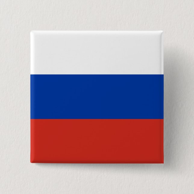 Bóton Quadrado 5.08cm Bandeira da Rússia (Frente)