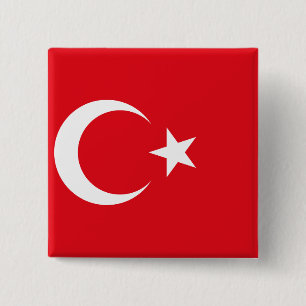 Bóton Quadrado 5.08cm Bandeira da Turquia