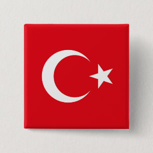 Bóton Quadrado 5.08cm Bandeira da Turquia