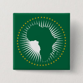 Bóton Quadrado 5.08cm Bandeira da União Africana (África) (Panáfrica)