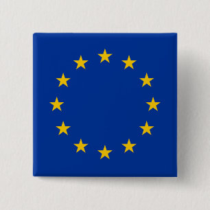 Bóton Quadrado 5.08cm Bandeira da União Europeia (UE) (Europa)