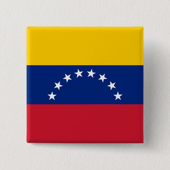Bóton Quadrado 5.08cm Bandeira da Venezuela (Frente)