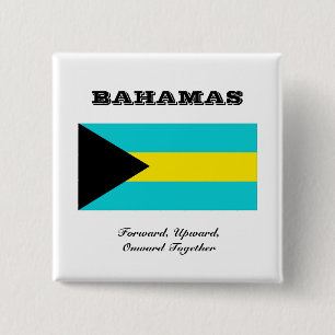 Bóton Quadrado 5.08cm Bandeira das Baamas
