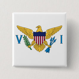 Bóton Quadrado 5.08cm Bandeira das Ilhas Virgens dos Estados Unidos
