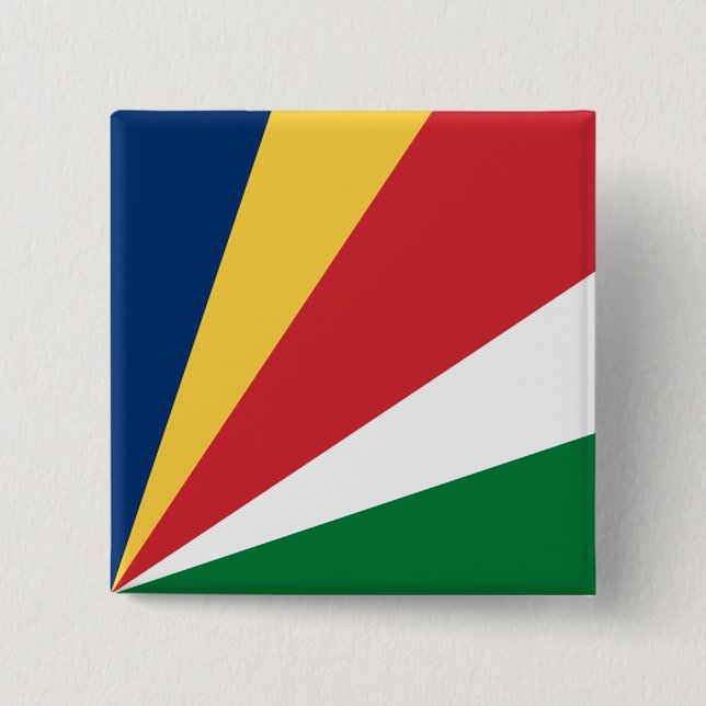 Bóton Quadrado 5.08cm Bandeira das Seychelles (Frente)