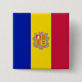 Bóton Quadrado 5.08cm Bandeira de Andorra