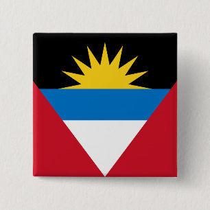 Bóton Quadrado 5.08cm Bandeira de Antígua e Barbuda