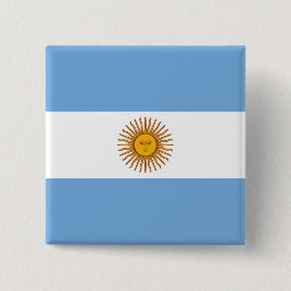 Bóton Quadrado 5.08cm Bandeira de Argentina