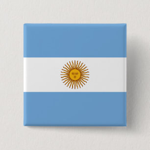 Bóton Quadrado 5.08cm Bandeira de Argentina