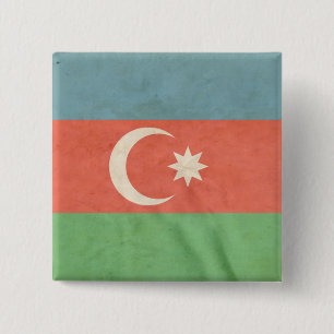 Bóton Quadrado 5.08cm Bandeira de Azerbaijan