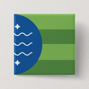 Bóton Quadrado 5.08cm Bandeira de Bellingham, Washington