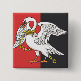 Bóton Quadrado 5.08cm Bandeira de Buckinghamshire (distrito do Reino Uni