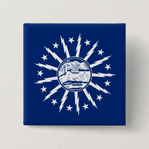 Bóton Quadrado 5.08cm Bandeira de Buffalo, Nova Iorque