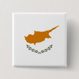 Bóton Quadrado 5.08cm Bandeira de Chipre (cipriota grego)