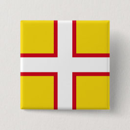 Bóton Quadrado 5.08cm Bandeira de Dorset (distrito do Reino Unido)