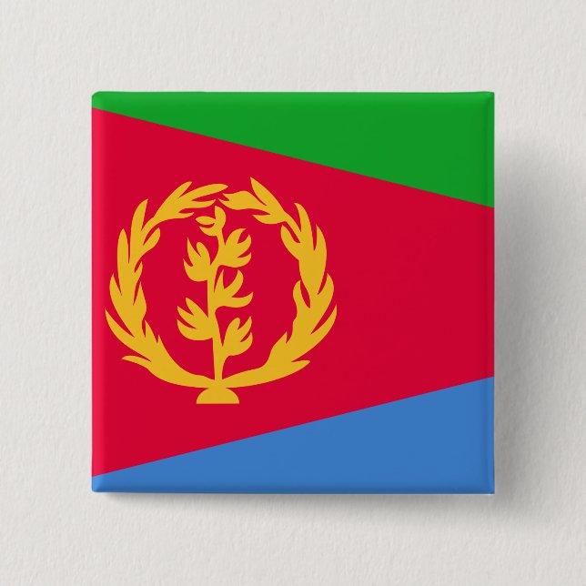 Bóton Quadrado 5.08cm Bandeira de Eritrea (Frente)
