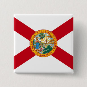 Bóton Quadrado 5.08cm Bandeira de Florida