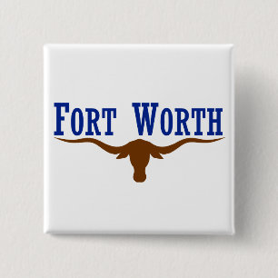 Bóton Quadrado 5.08cm Bandeira de Fort Worth