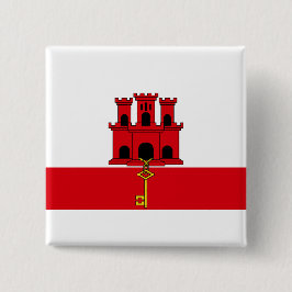 Bóton Quadrado 5.08cm Bandeira de Gibraltar