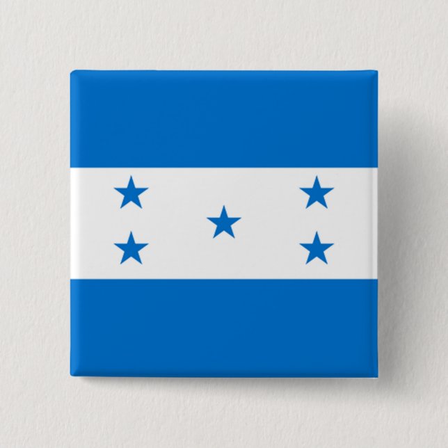 Bóton Quadrado 5.08cm Bandeira de Honduras (Frente)