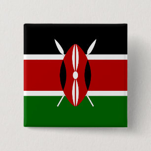 Bóton Quadrado 5.08cm Bandeira de Kenya