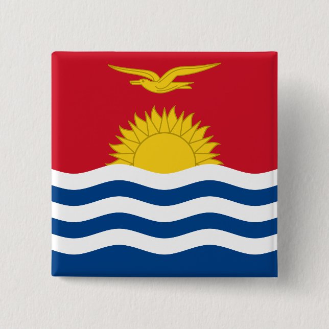 Bóton Quadrado 5.08cm Bandeira de Kiribati (Frente)