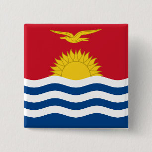 Bóton Quadrado 5.08cm Bandeira de Kiribati