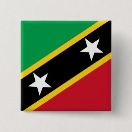 Bóton Quadrado 5.08cm Bandeira de Kitts e Nevis Santos (Caribe)
