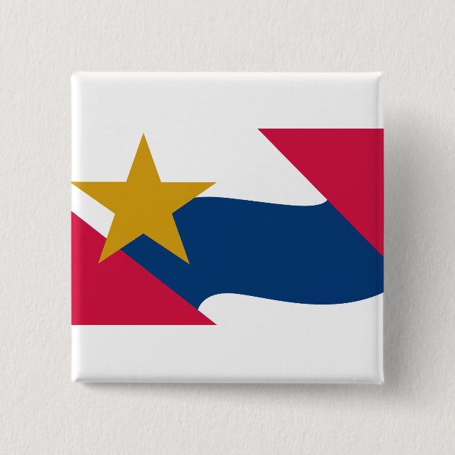 Bóton Quadrado 5.08cm Bandeira de Lafayette, Indiana (Frente)