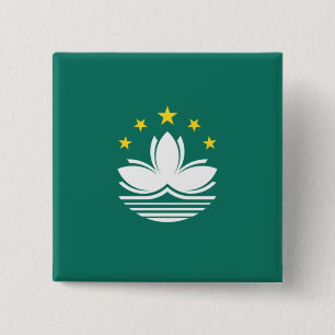 Bóton Quadrado 5.08cm Bandeira de Macau (região chinesa)
