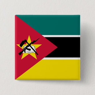Bóton Quadrado 5.08cm Bandeira de Moçambique