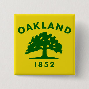 Bóton Quadrado 5.08cm Bandeira de Oakland, Califórnia, os Estados Unido