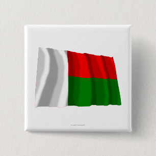 Bóton Quadrado 5.08cm Bandeira de ondulação de Madagascar