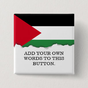 Bóton Quadrado 5.08cm Bandeira de Palestina