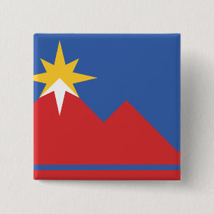 Bóton Quadrado 5.08cm Bandeira de Pocatello, Idaho
